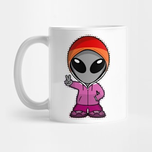 Space Alien Lesbian Pride Colors Mug